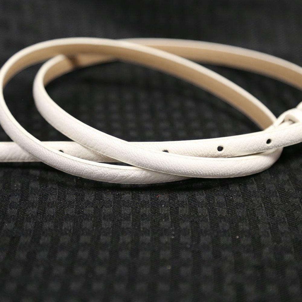 White Skinny Belt